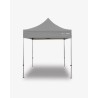 Tente pliable de dimension 1,5x1,5 composé d'une structure en aluminium et d'un toit gris.