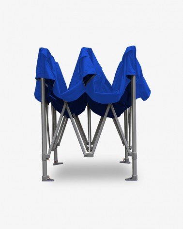 tente pliante - barnum aluminium 55 4m x 8m bleu- barnum plié